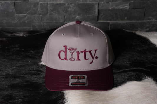 Dirty, martini embroidered two toned vintage hat.