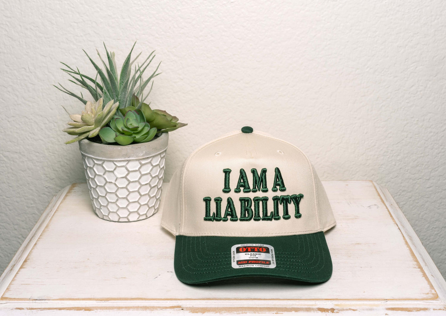 I AM A LIABILITY, trucker hat 3D/Puff