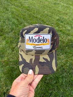 Camo Hat with Modelo patch.
