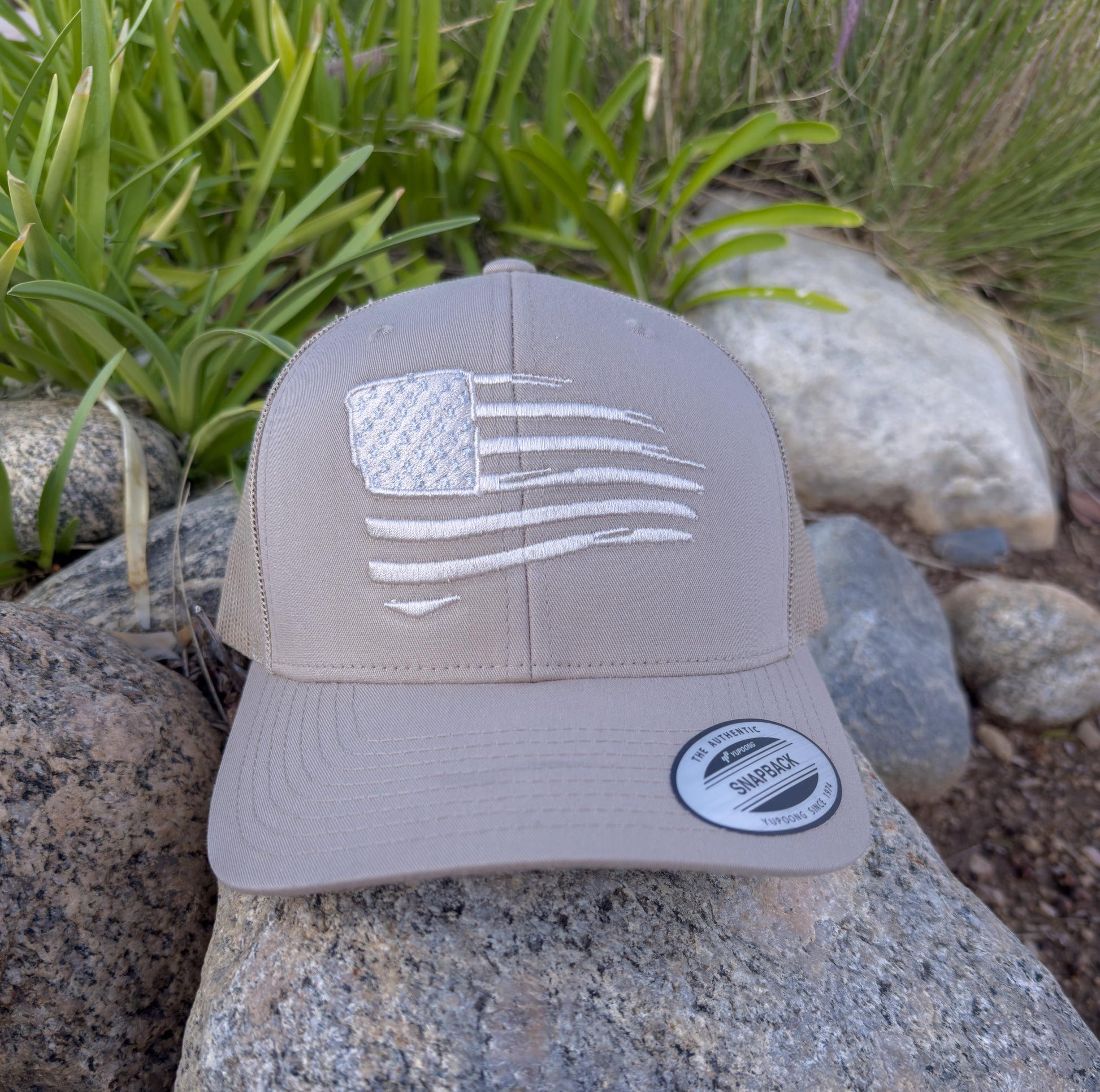 Distressed American Flag Embroidered Hat