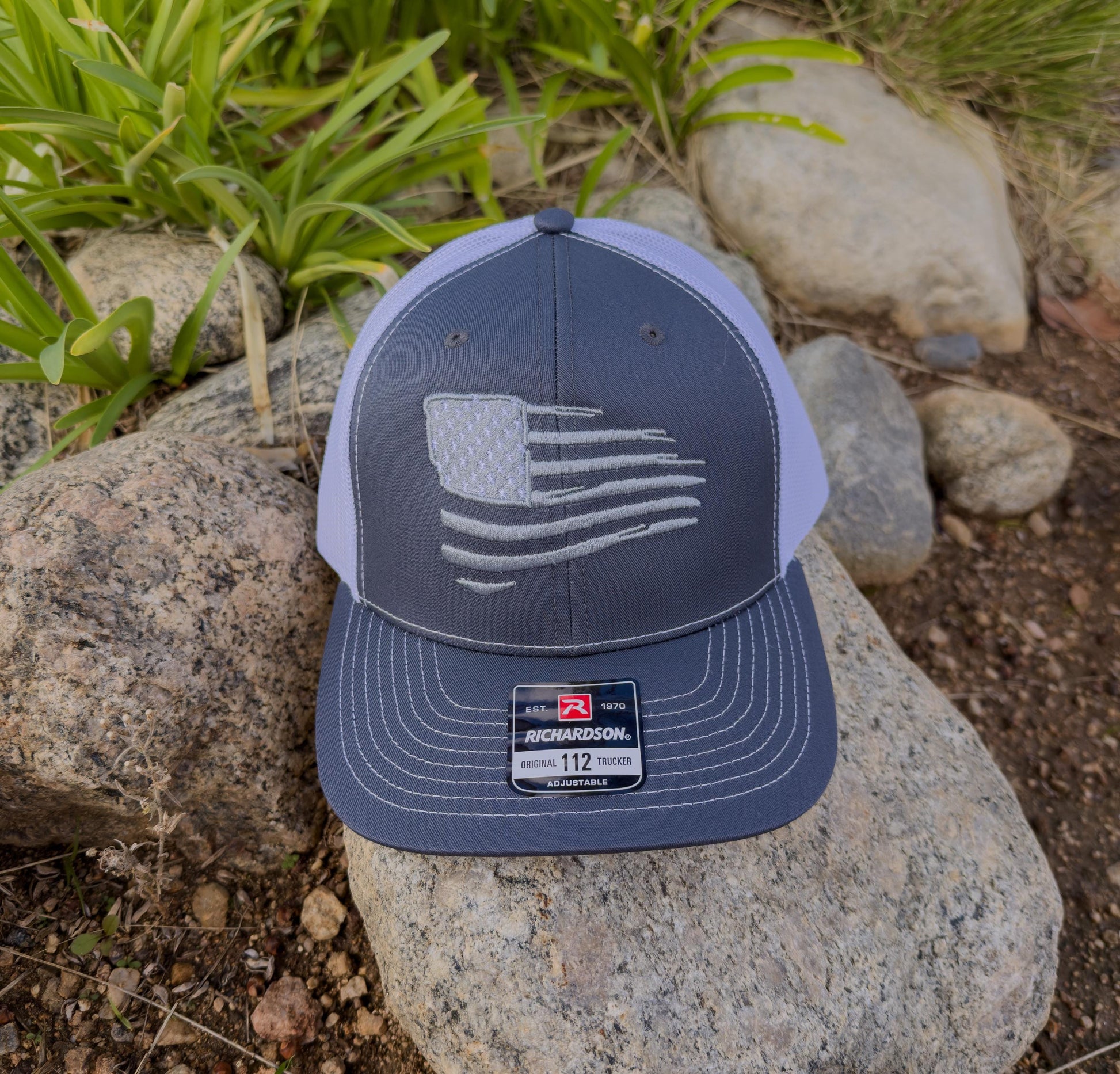 Distressed American Flag Embroidered Hat