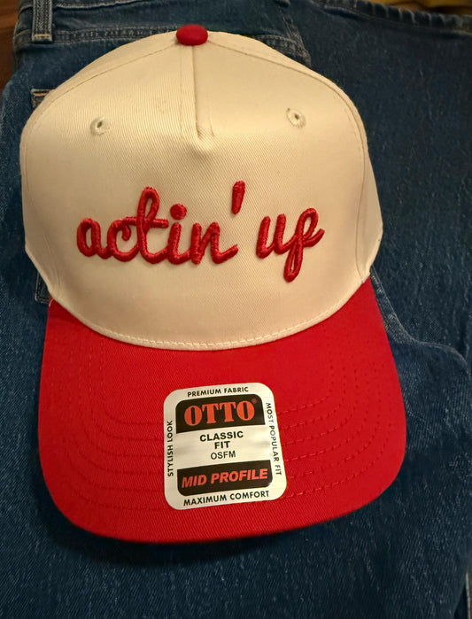 actin up trucker hat in 3d puff