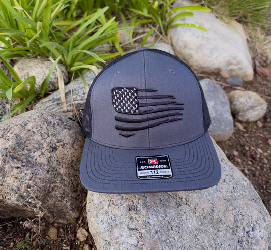 Distressed American Flag Embroidered Hat