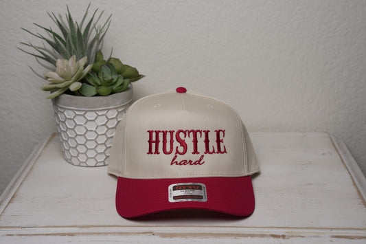Hustle Hard, Embroidered Trucker Hat