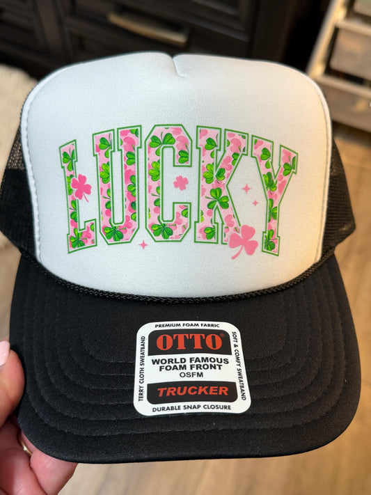 Lucky Shamrock Trucker Hat: Foam Front OSFM OSFM
