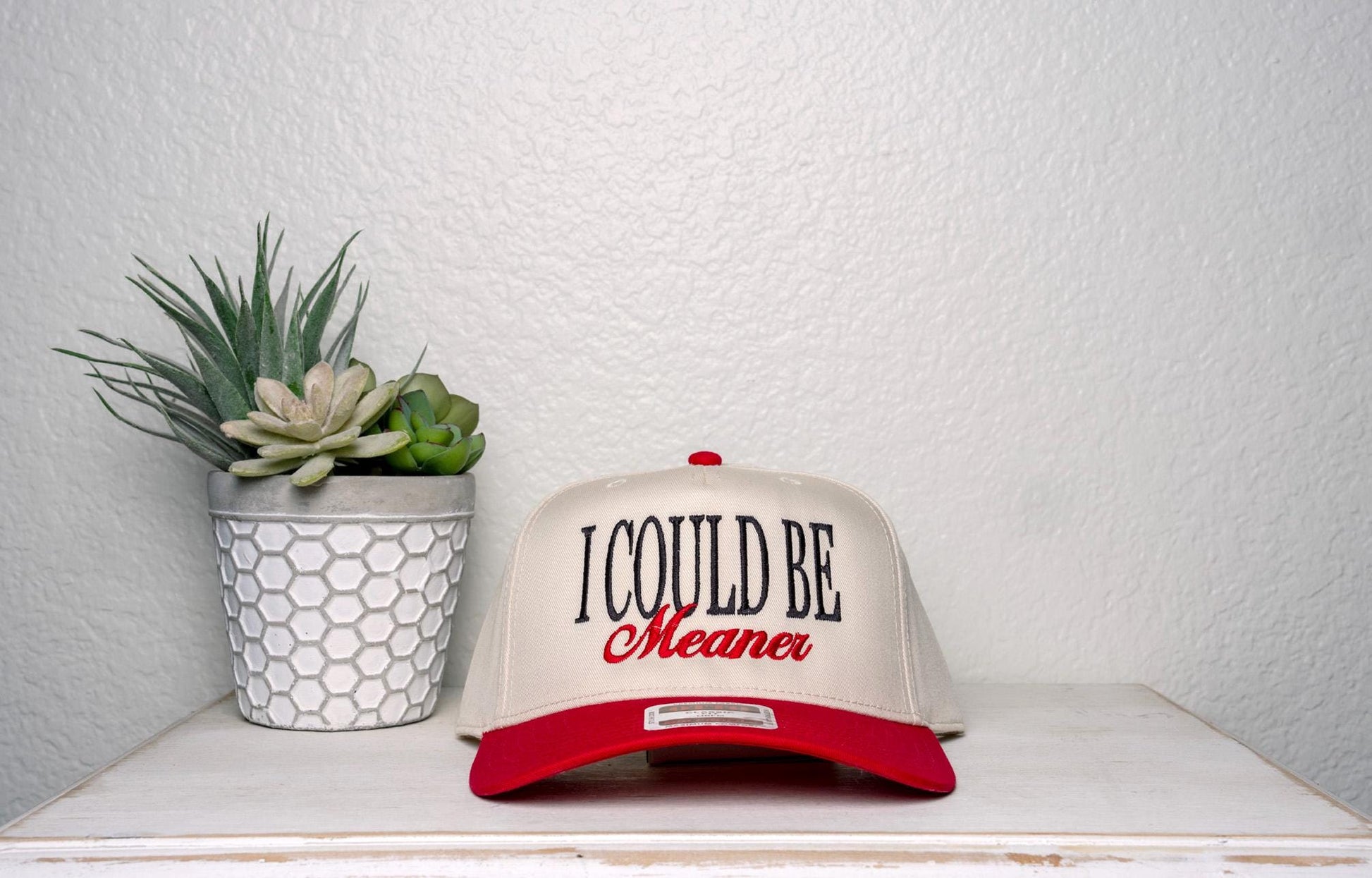 I Could Be Meaner, embroidered trucker hat