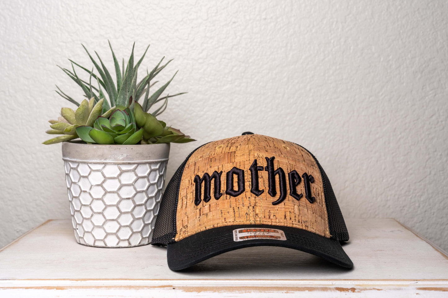 MOTHER,Puff Embroidered trucker hat