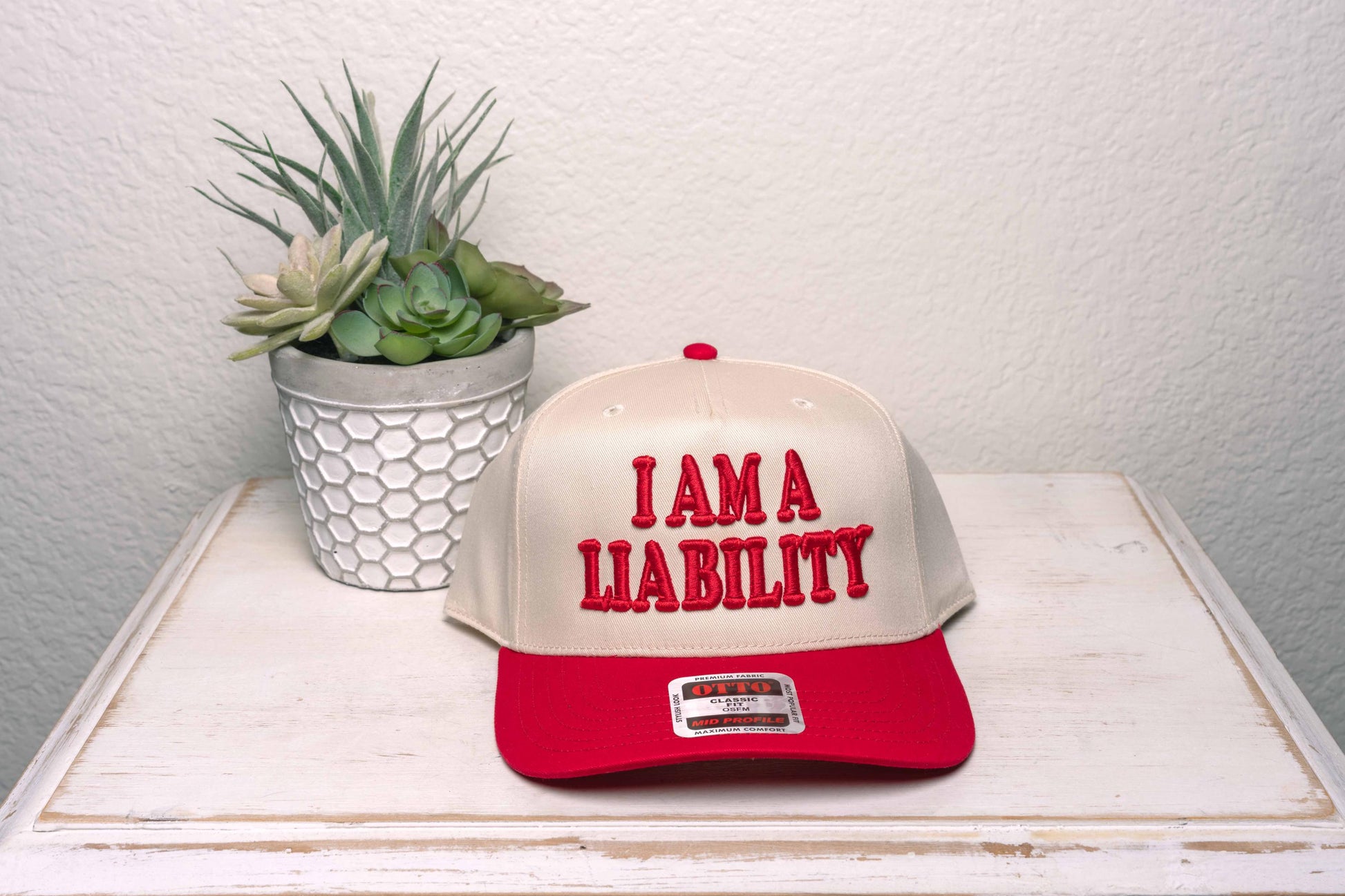 I AM A LIABILITY, trucker hat 3D/Puff