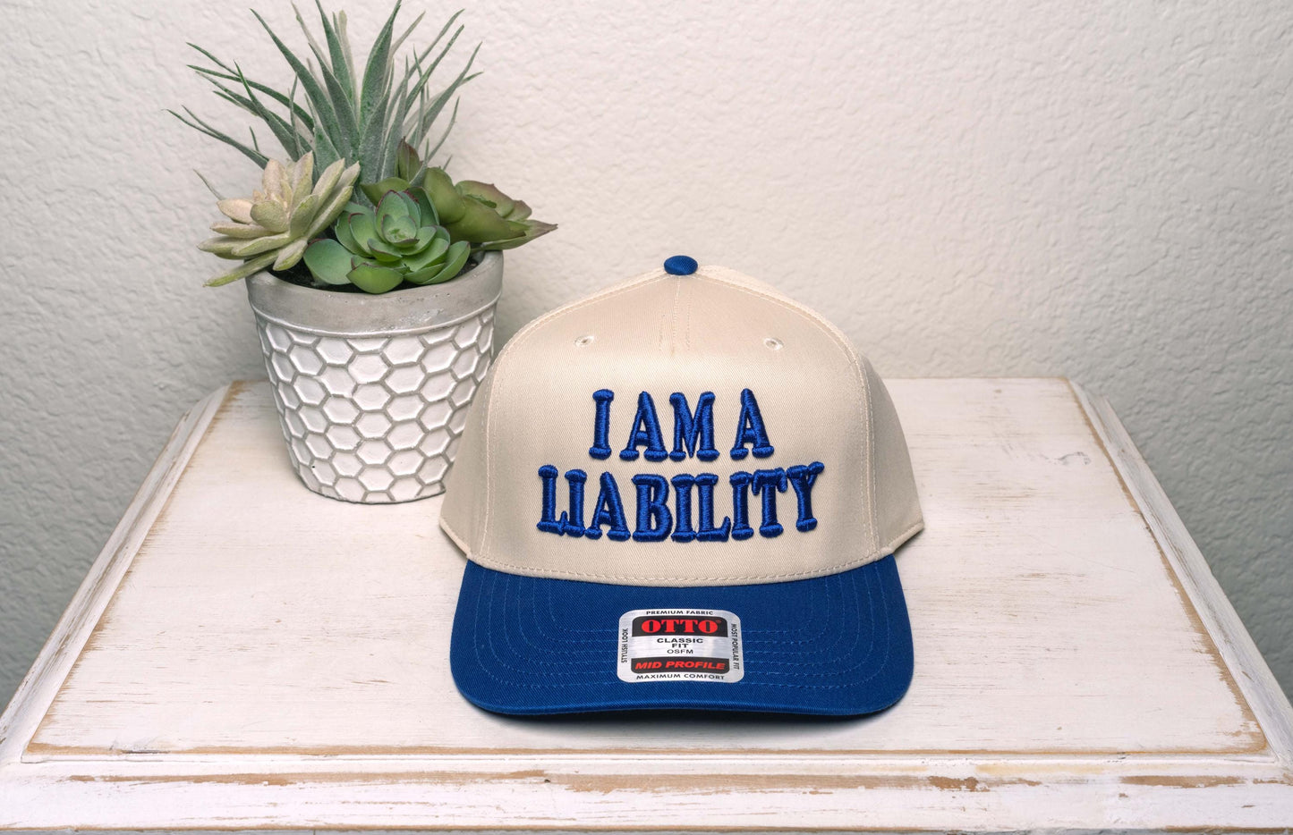 I AM A LIABILITY, trucker hat 3D/Puff