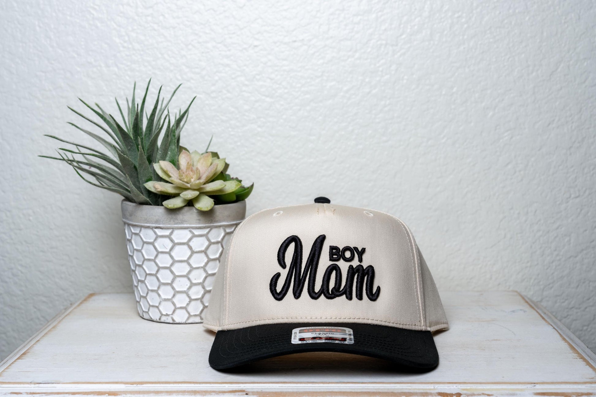 BOY MOM, 3D/ Puff embroidered Trucker Hat