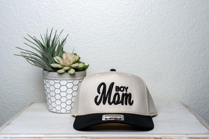 BOY MOM, 3D/ Puff embroidered Trucker Hat