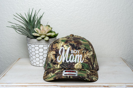 BOY MOM, 3D/ Puff embroidered Trucker Hat