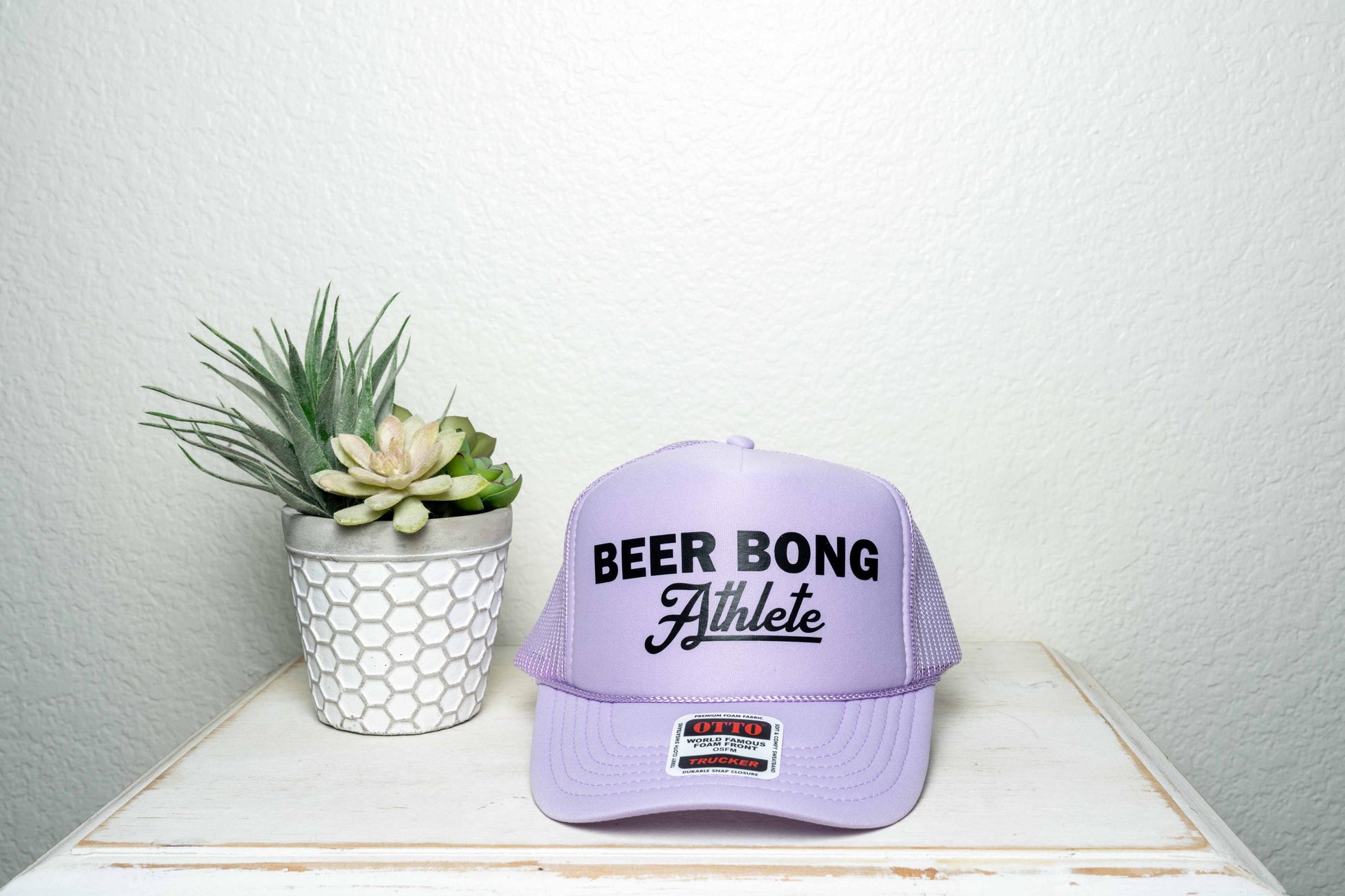 BEER BONG Athlete, foam trucker hat, party hat